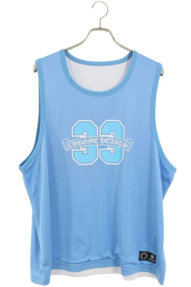 クロムハーツ サイズ:XL  MESH WARM UP JERSEY リバーシブルCHロゴプリントメッシュタンクトップ 中古 SJ02