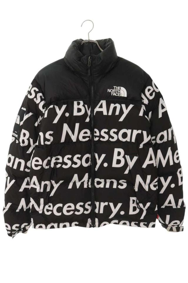 シュプリーム  ノースフェイス サイズ:S  15AW  Nuptse Jacket フォント総柄ダウンジャケットダウンジャケット 中古 FK04