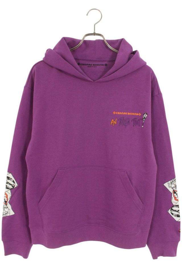 クロムハーツ サイズ:M PPO I WANT MORE NOT LESS HD PLVR MATTY BOYプリントプルオーバーパーカー 中古 SJ02