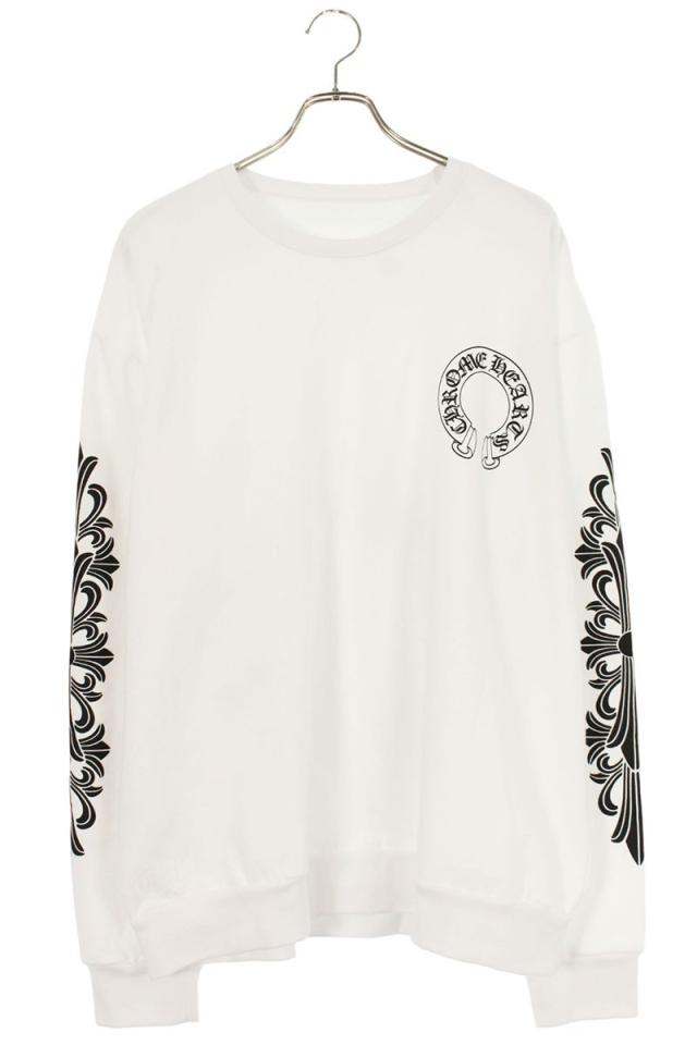 クロムハーツ サイズ:L  SWTSHRT PLVR 袖フローラルプリントスウェット 中古 SS07