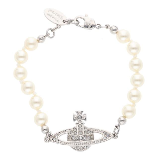 ヴィヴィアンウエストウッド MINI BAS RELIEF BRACELET オーブ装飾パールブレスレット 中古 BS99