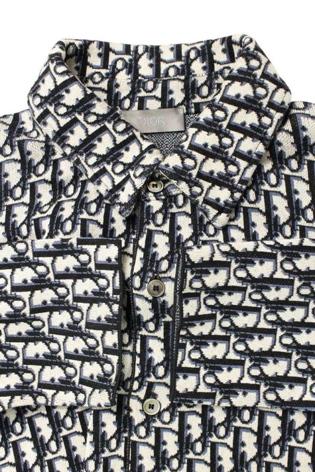 DIOR オブリーク柄総柄ニット長袖シャツ ディオール DIOR オブリーク