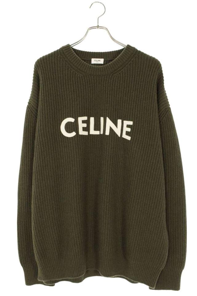 セリーヌ サイズ:L 2A19R205O ロゴワッペンオーバーサイズニット 中古 SS13