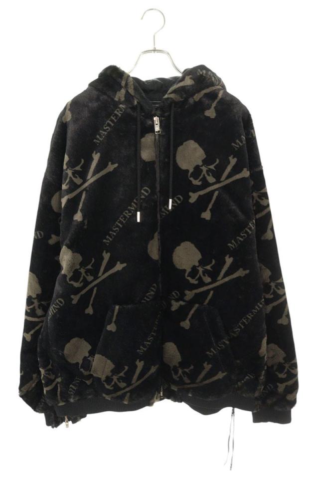 マスターマインド サイズ:L  MJ22E09-BL026-604-1 スカルロゴフェイクファージップパーカー 中古 BS99