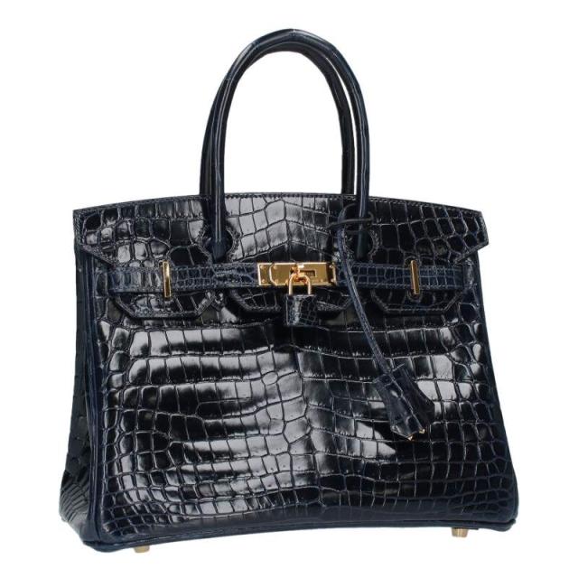 エルメス サイズ:30  バーキン30 B刻印 G金具ニロティカスリセブルーバルティックハンドバッグ 中古 GZ14