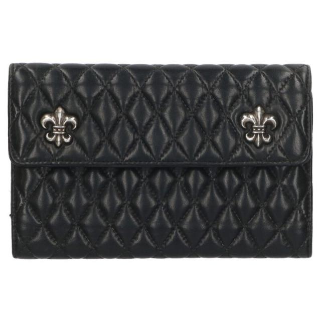クロムハーツ WAVE4 QLT 3SNP #4ウェーブキルティングレザーウォレット財布 中古 OK15