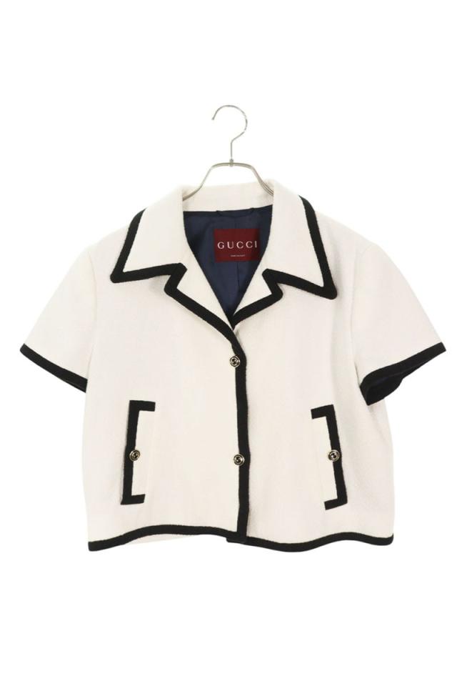 グッチ サイズ:44  24AW  784829 ZAQSO コットンツイードショートスリーブジャケット 中古 BS99