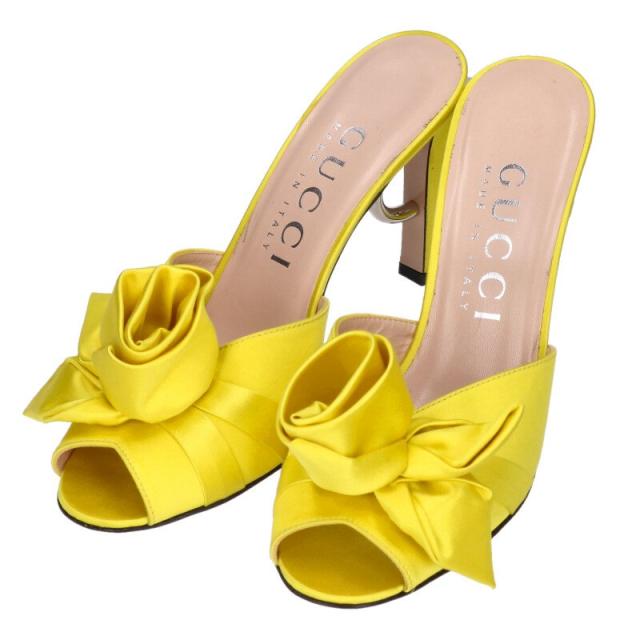 グッチ サイズ:38  699456 サテンリボンオープントゥサンダル 中古 BS99