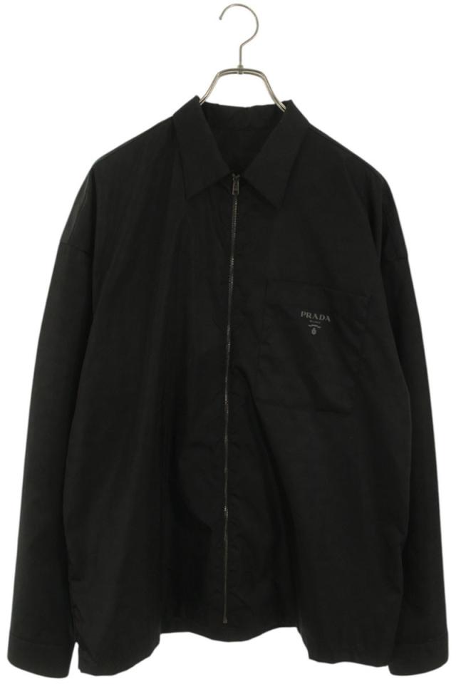 プラダ サイズ:L  SC540 S211 1289 RE-NYLONロゴプリントジップアップブルゾン 中古 SB01