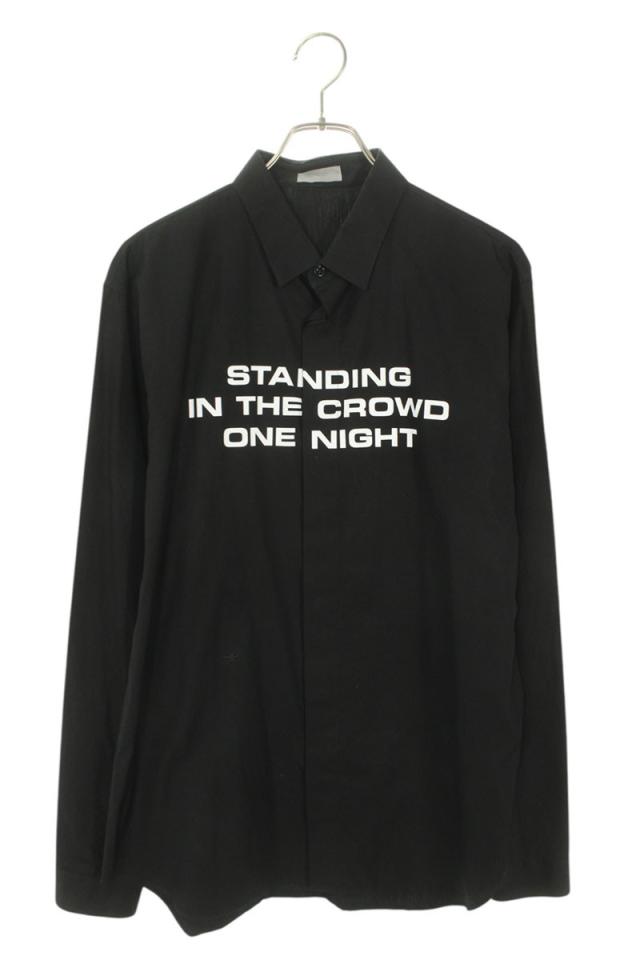 ディオールオム サイズ:41  433C529K0580 英字プリント長袖シャツ 中古 BS99