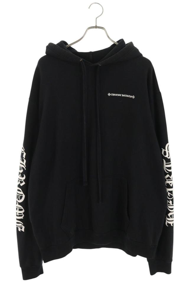クロムハーツ サイズ:L  SWTSHRT PLVR バックセメタリークロスプリントプルオーバーパーカー 中古 SJ02