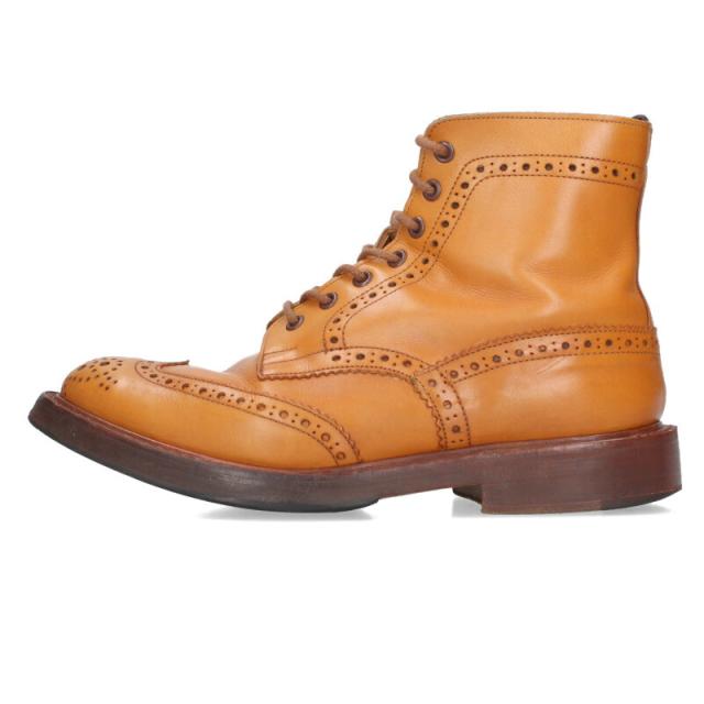 トリッカーズ サイズ:8.5  M2508 MALTON モールトン ウィングチップ メダリオン レースアップブーツ 中古 BS99