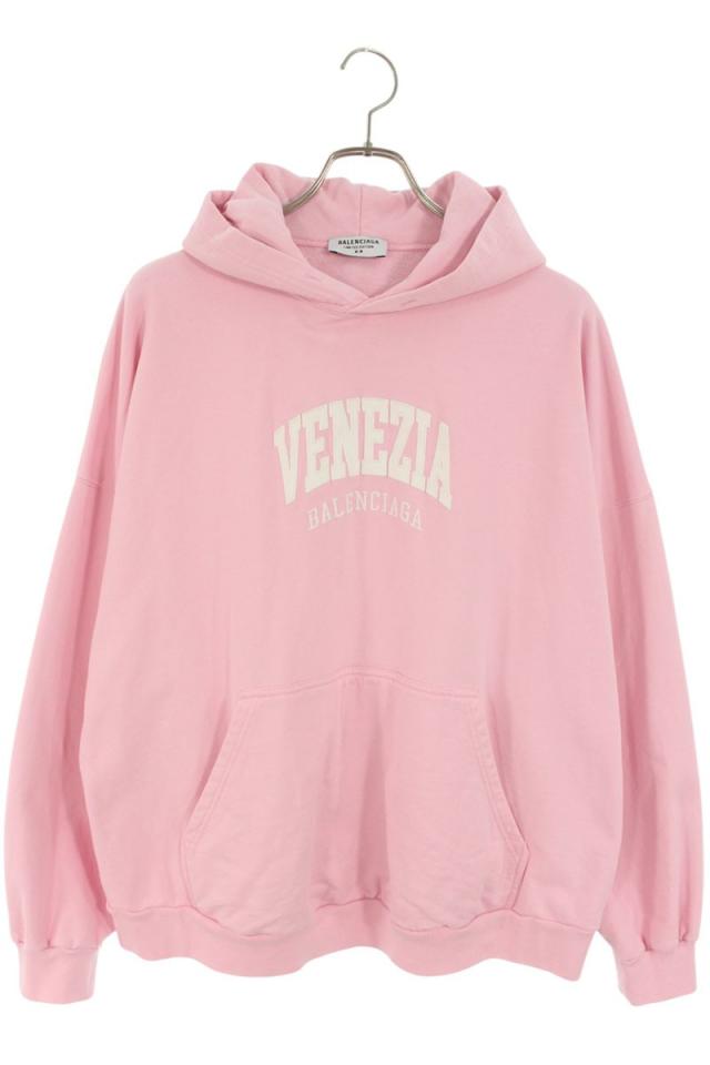 バレンシアガ サイズ:2  675003 TMV56 30着限定フロント刺繍パーカー 中古 SB01