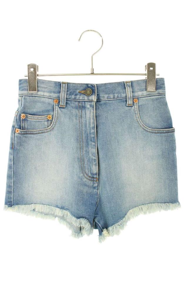 グッチ サイズ:23インチ  502779 XDBAC バックチェリーロゴカットオフデニムショートパンツ 中古 BS99