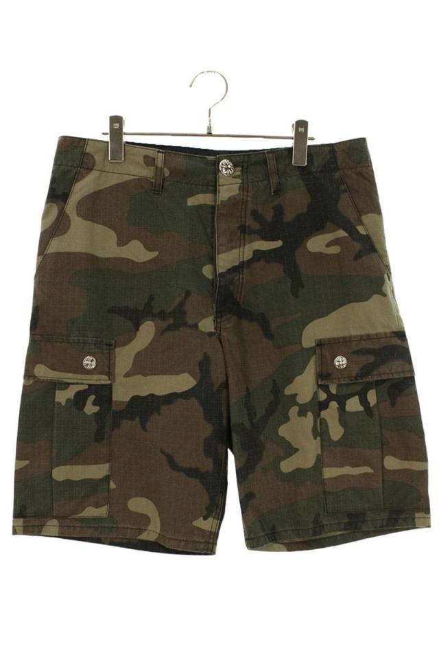 クロムハーツ サイズ:33インチ  Devil Dog Shorts クロスボールボタンカモフラハーフパンツ 中古 SS07