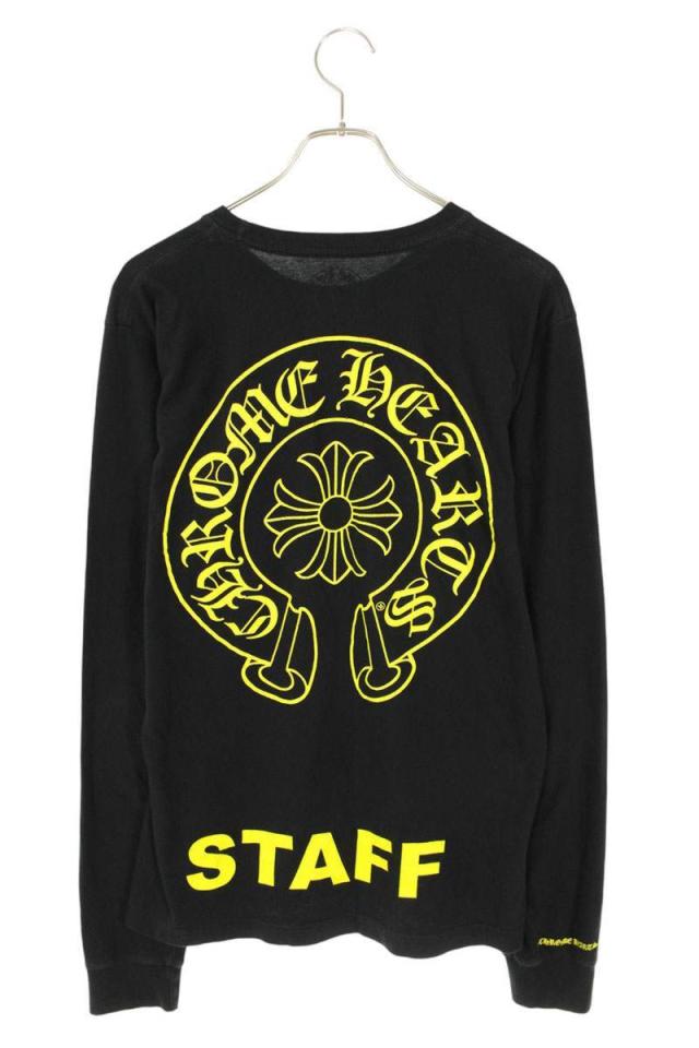 クロムハーツ サイズ:M  CH L S  1 STAFFバックホースシュープリント長袖カットソー 中古 OS06 クロムハーツ サイズ:M CH L S 1 STAFFバックホースシュープリント長袖