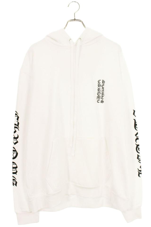 クロムハーツ サイズ:L  SWTSHRT PLVR 袖英字プリントパーカー 中古 GZ11