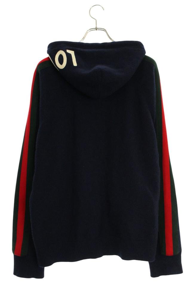 グッチ サイズ:L 476631 XSV27 ウェブストライプ ニットパーカー 中古 BS99