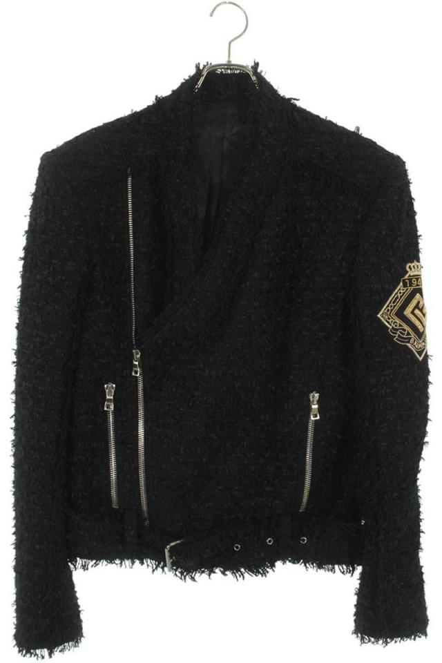 バルマン サイズ:46  TD18076CB ロゴエンブレムパッチ付きライダースブルゾン 中古 BS99