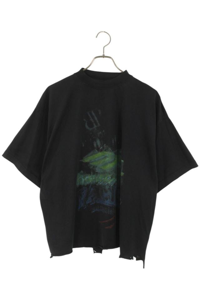 バレンシアガ サイズ:2  783399 TSVB4 DIY IMPRINT CROPPED プリントTシャツ 中古 OM10