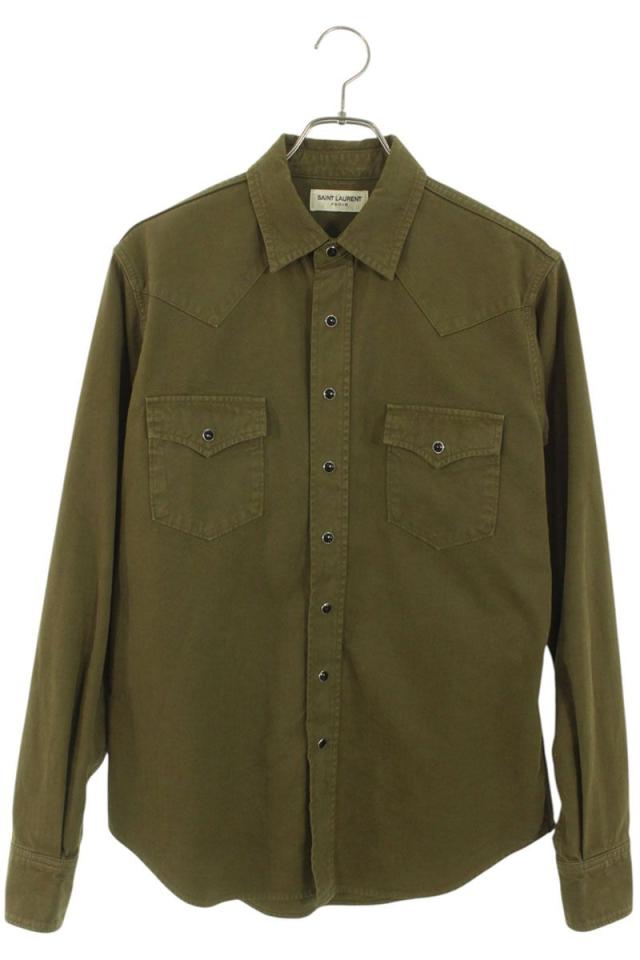 サンローランパリ サイズ:M  597059 Y27BA ウエスタン長袖シャツ 中古 SS13