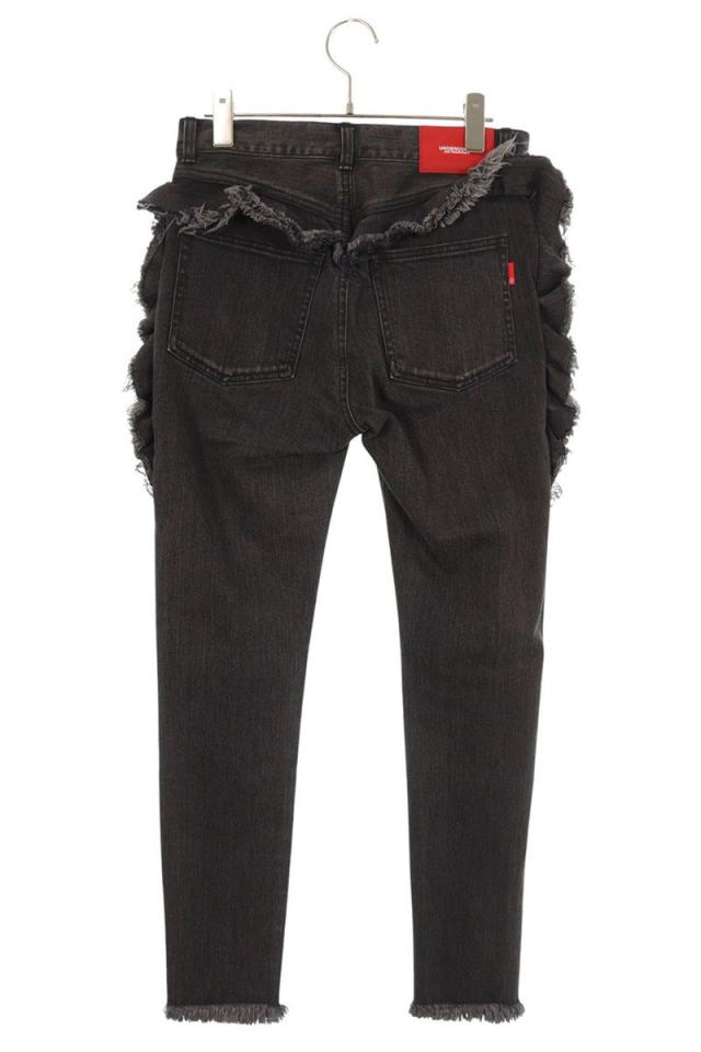 アンダーカバー サイズ:1  UC1B8502 サイドフリンジデニムパンツ 中古 BS99 アンダーカバー サイズ:1 UC1B8502 サイドフリンジデニムパンツ 中古