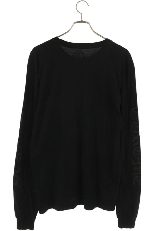 クロムハーツ サイズ:L  CH L S  1 ネック袖ロゴプリント長袖カットソー 中古 GZ11 クロムハーツ サイズ:L CH L S 1 ネックロゴプリント長袖カットソー