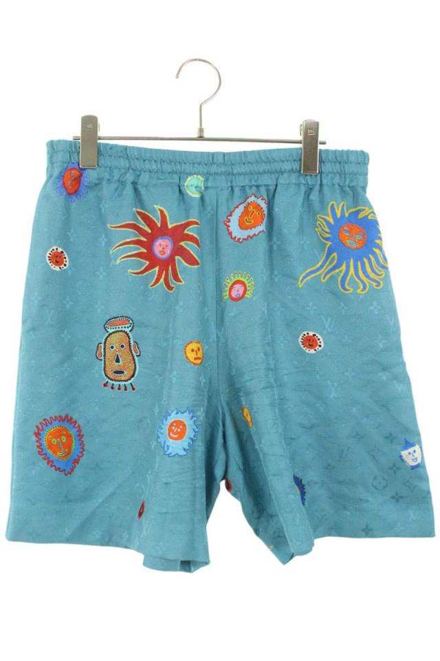 ルイヴィトン  草間彌生 サイズ:M  23AW  RM232H V36 HOP32W アートプリントモノグラムシルクハーフパンツ 中古 SB01