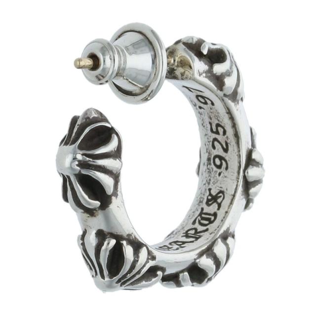 クロムハーツ HOOP CROSS SML クロスバンドフープ シルバーピアス 中古