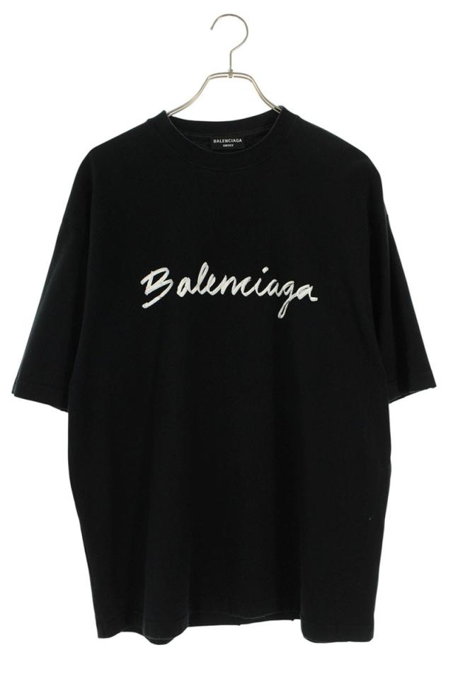 バレンシアガ サイズ:S 612966 TMVB4 シグネチャーロゴプリントTシャツ 中古 OM10