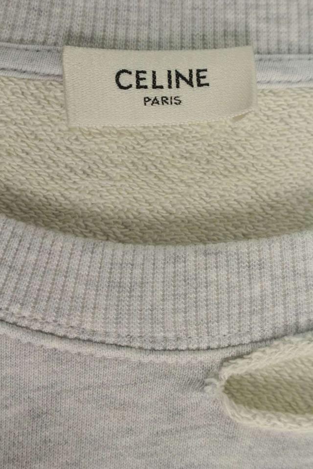 セリーヌ サイズ:L  25AW  RY0GW670Q ロゴペイントダメージ加工スウェット 新古品 SB01 セリーヌ サイズ:L 25AW RY0GW670Q ロゴペイントダメージ加工