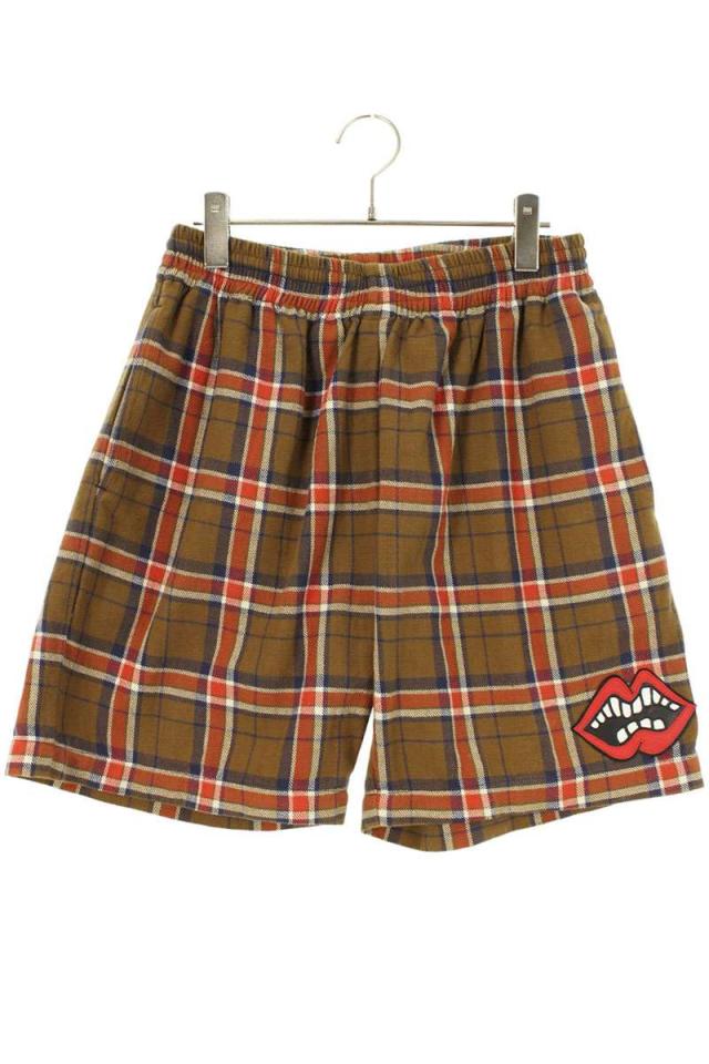 クロムハーツ サイズ:M チョンパーレザーパッチチェックハーフパンツ 中古 SJ02