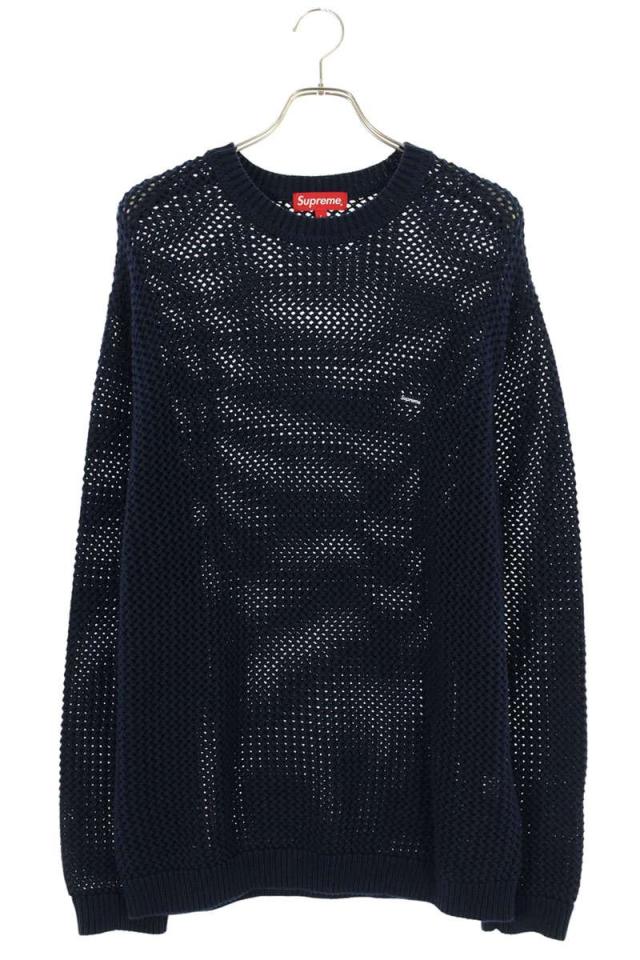シュプリーム サイズ:L  24AW  Waffle Small Box Sweater ワッフルスモールボックスロゴニット 中古 SB01