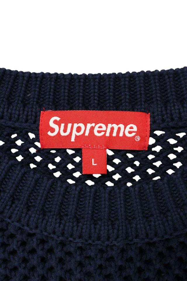 シュプリーム サイズ:L 24AW Waffle Small Box Sweater ワッフル