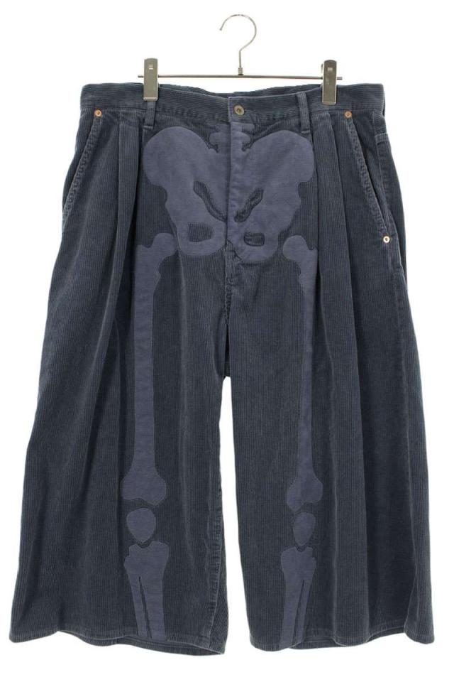 ダブレット サイズ:L  BONE APPLIQUE CORDUROY PANTS ボーンアップリケコーデュロイクロップドパンツ 中古 SB01