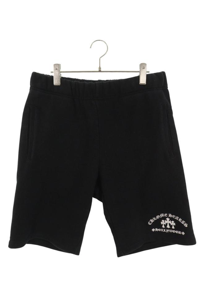 クロムハーツ サイズ:S  SAILIN ON HLF PNTS セメタリークロス刺繍スウェットハーフパンツ 中古 OS06
