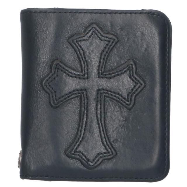 クロムハーツ   DR DIGIACOMO ディジャコモ クロスパッチグロメット付きレザー二つ折り財布 中古 OS06