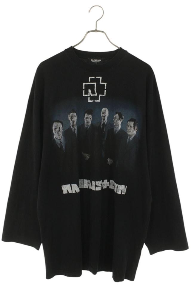 バレンシアガ サイズ:XXS  651796 TLV51 ラムシュタインプリントヴィンテージボクシー長袖カットソー 中古 SS13