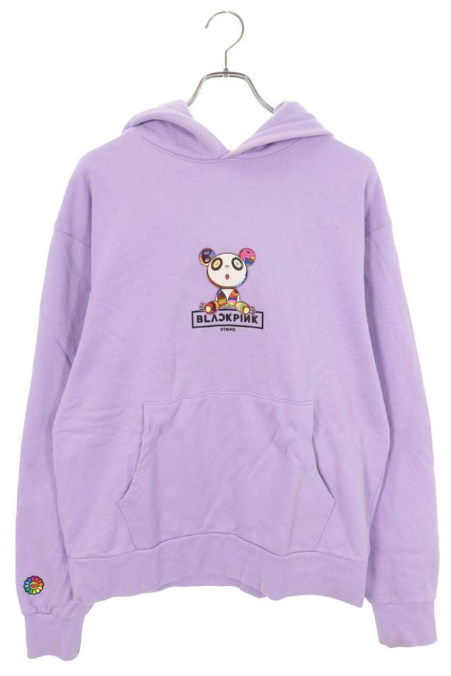 ムラカミタカシ  ブラックピンク サイズ:M  Pandakashi Dreams Hoodie Lavend フラワープリントパーカー 中古 SB01