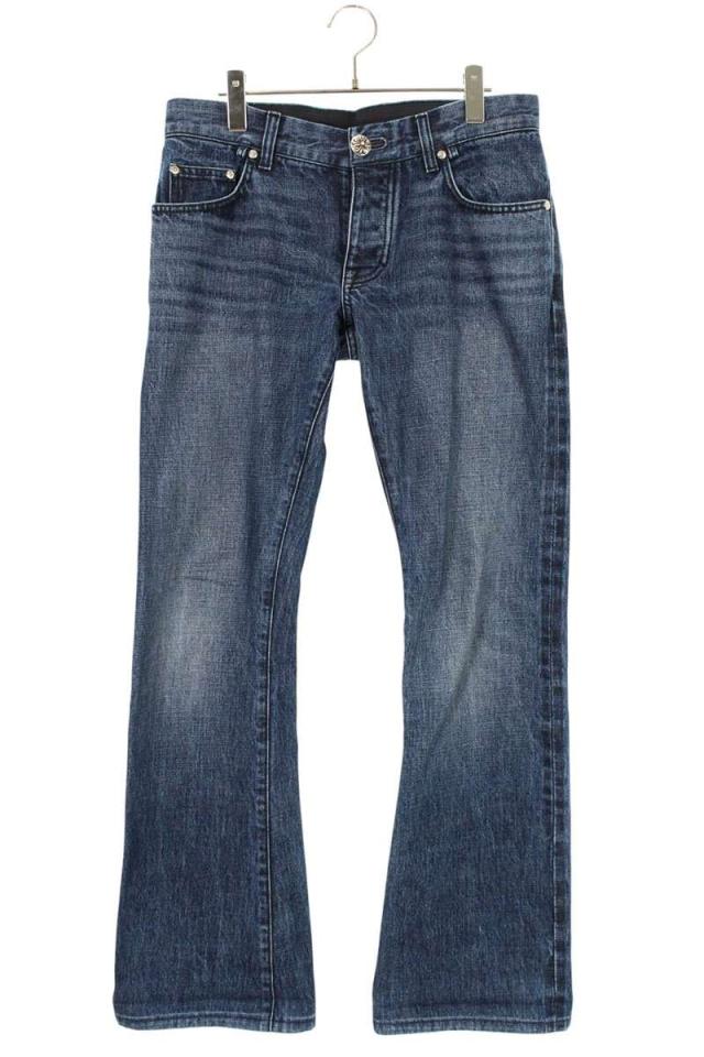 クロムハーツ サイズ:31インチ  JEAN STRTLG FBRC クロスボールボタンフレアデニムパンツ 中古 SJ02