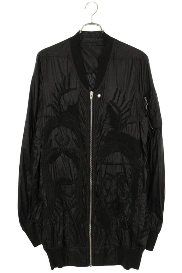 リックオウエンス サイズ:46  15SS  RR15S4712 NXHUNS 総刺繍ナイロンロングMA-1ボンバーブルゾン 中古 BS99