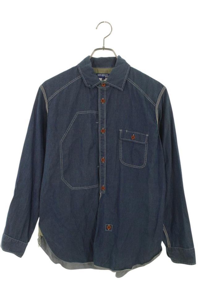 コムデギャルソンジュンヤワタナベマン サイズ:S  WT-B011 チェック切替コットン長袖シャツ 中古 BS99