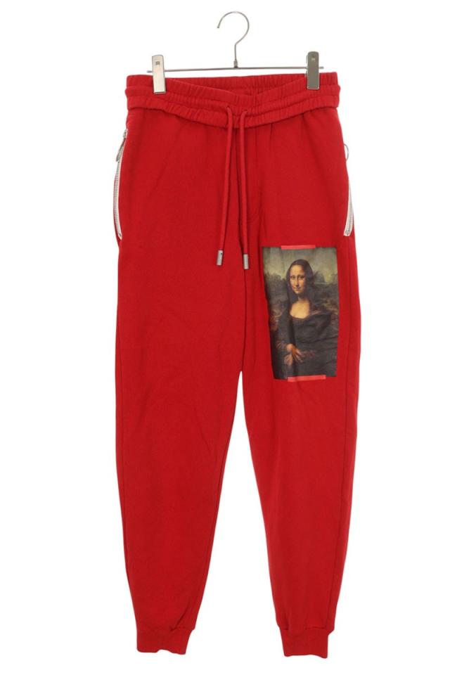 オフホワイト サイズ:XS  18SS  OMCH007S18003096 モナリザプリントスウェットロングパンツ 中古 BS99