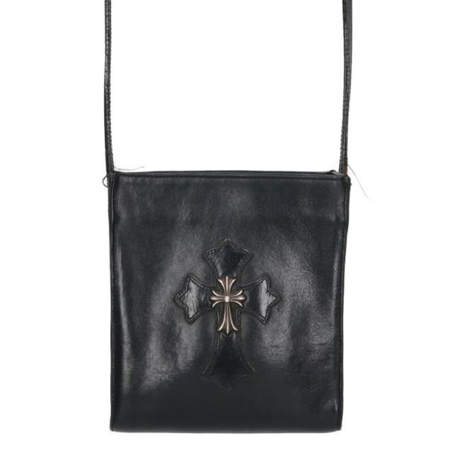 クロムハーツ   SQ PKT CH CROSS スクエアポケットCHクロス スモールCHクロス付きレザーショルダーバッグ 中古 SJ02