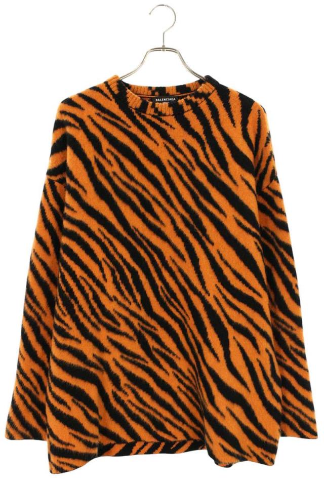 バレンシアガ サイズ:S  682239 T7170 タイガー柄カシミヤニット 中古 BS99