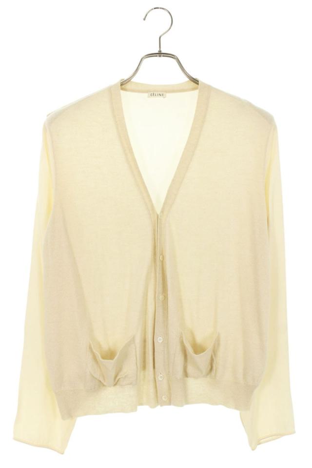 セリーヌ サイズ:M  2 5O99 2660 シルク切替カシミアコットンニットカーディガン 中古 BS99