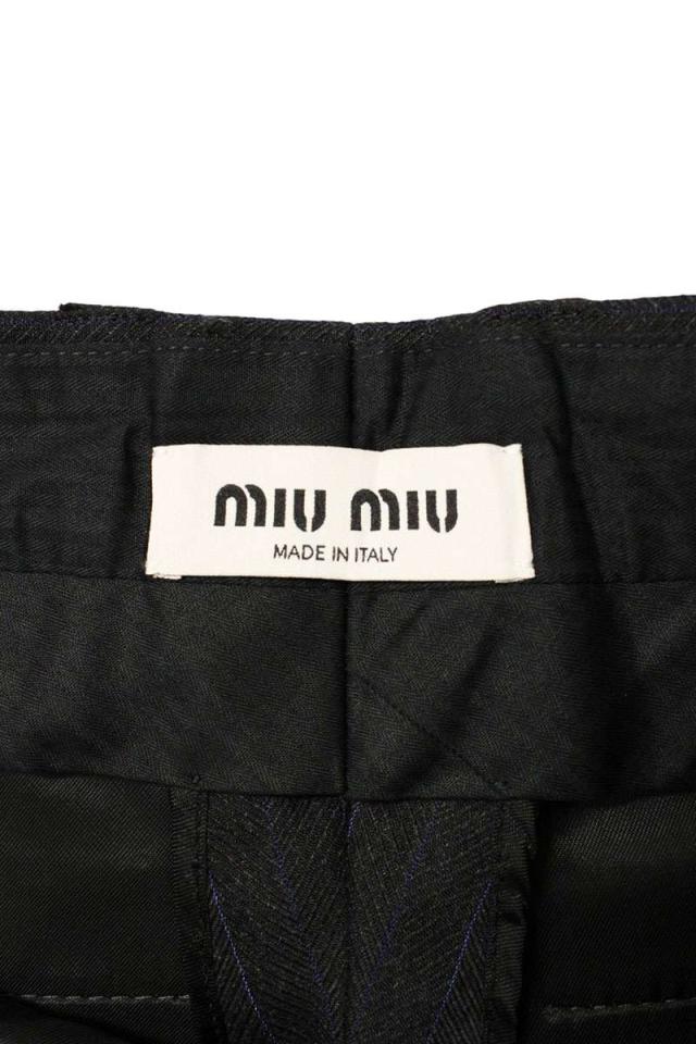 ミュウミュウ サイズ:42 MP1704 ロゴエンボスストライプトラウザー