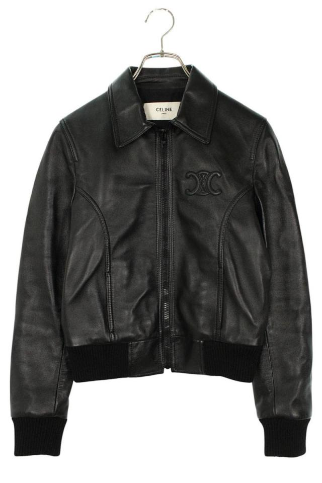 セリーヌ サイズ:34  2EK06583C.38NO トリオンフロゴレザージャケット 中古 SB01