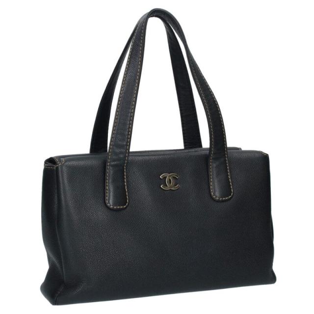 シャネル   ワイルドステッチ ココマークレザーハンドバッグ 中古 SB01