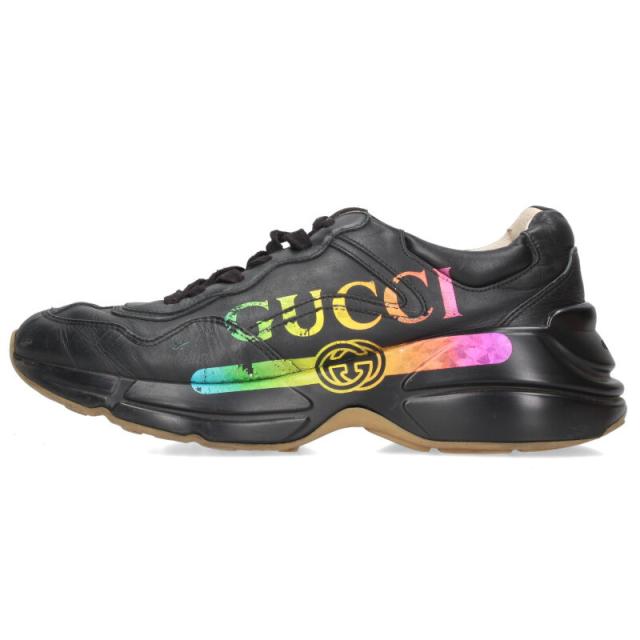グッチ サイズ:6.5  RYTHON 552851 レインボーロゴローカットスニーカー 中古 BS99
